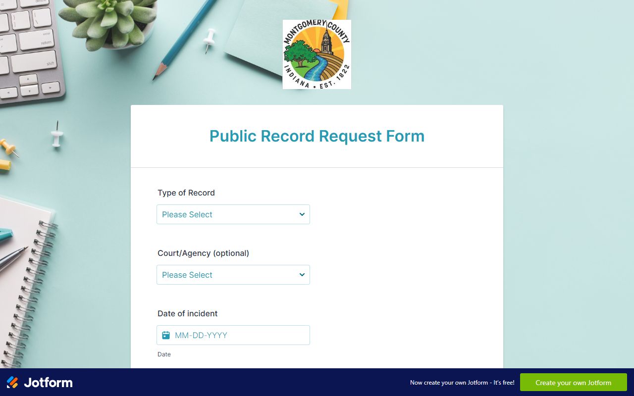 Montgomery County Clerk public records request form