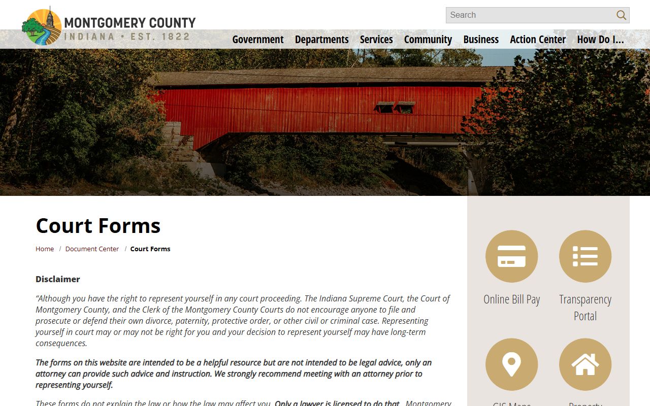 Montgomery County Clerk court forms records resources