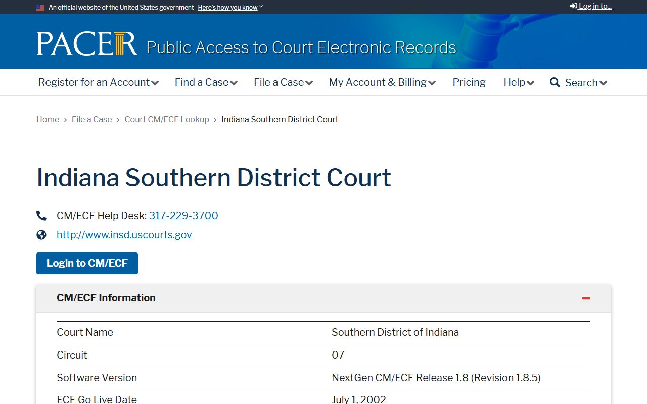 Montgomery County federal PACER court records distinction
