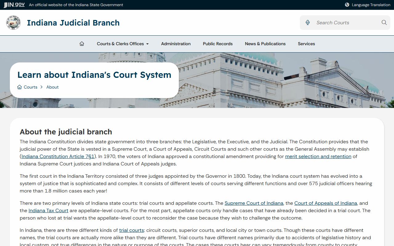 Montgomery County court records Indiana court hierarchy