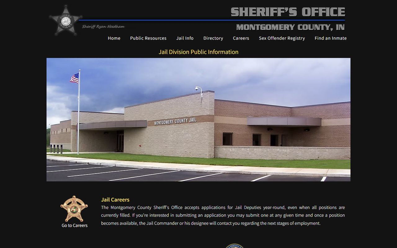 Montgomery County inmate records jail information page