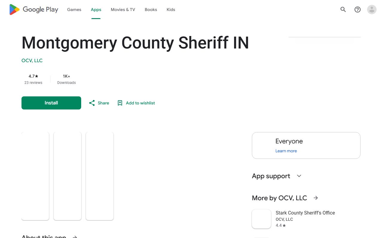 Montgomery County inmate records sheriff Android app listing